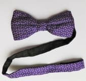 Vintage 1990s German bow tie Purple woven silk Tie Rack ready tied adjustable
